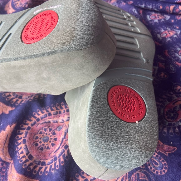 Fitflop Women's Light Gray Open-Toe Mules - Picture 4 of 9